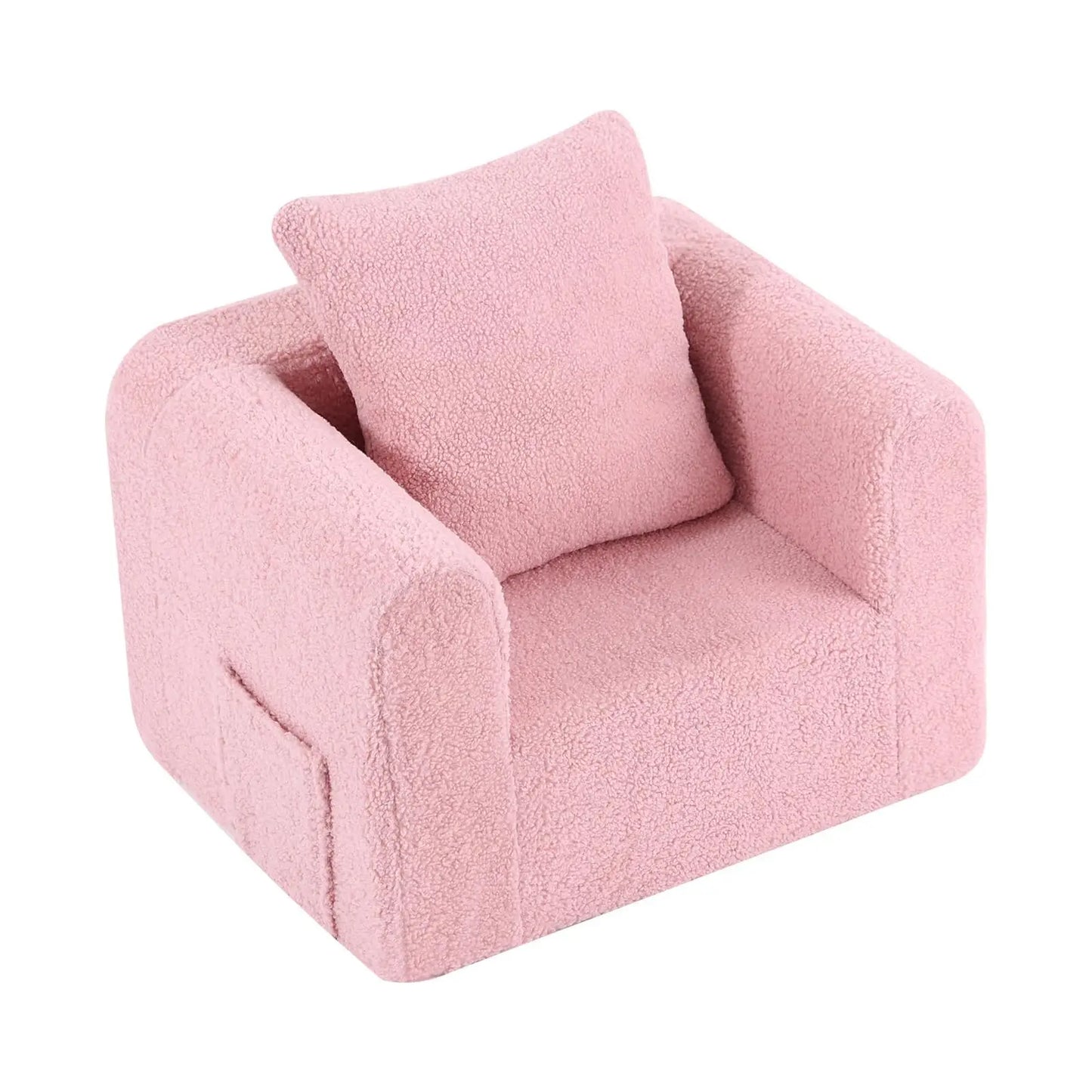Kids Sofa With Pillow, Cozy Toddler Chair Soft Foam Seat For Reading, Children's Couch With Armrest Lightweight Comfy Kid