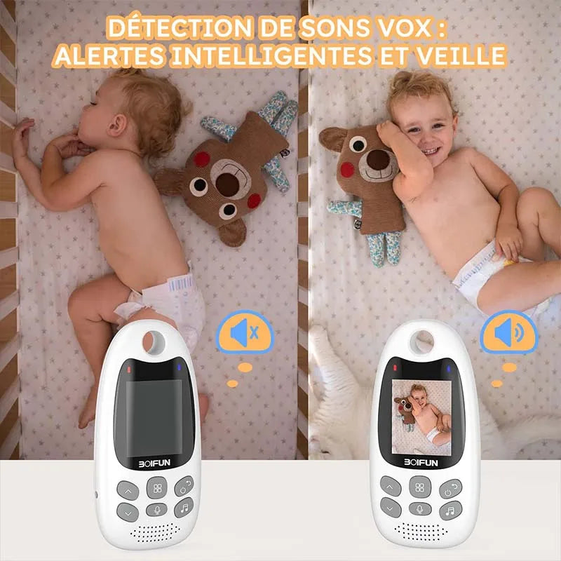 Baby Monitor with Camera Portable Vox Function Temperature Sensor Video 2.4 GHz Smart Standby 720p Bidirectional Voice
