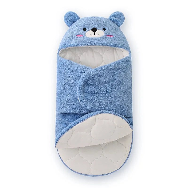 Newborn Baby Quilt Autumn Winter Style Cartoon Single Room Package Wrapped Quilt Cover Animal Pattern Pure Color Velvet Material
