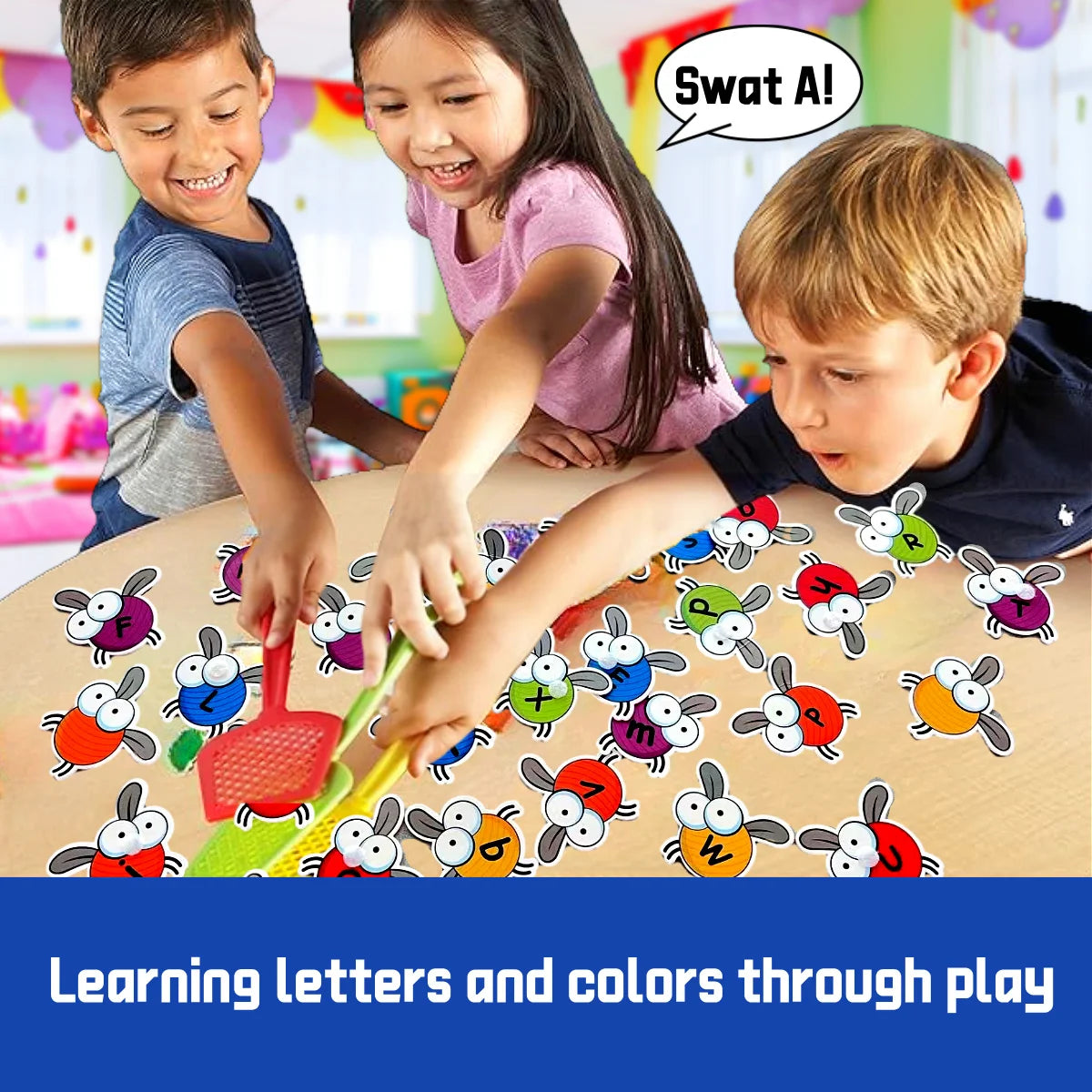 Interactive Alphabet Fly Swatter Card Game | English Phonics Fun | Teacher-Recommended Preschool Toy | Home Early Learning gift