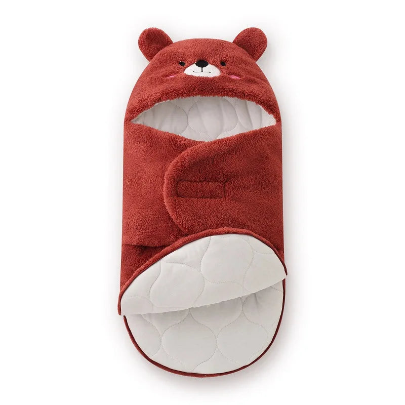 Newborn Baby Quilt Autumn Winter Style Cartoon Single Room Package Wrapped Quilt Cover Animal Pattern Pure Color Velvet Material