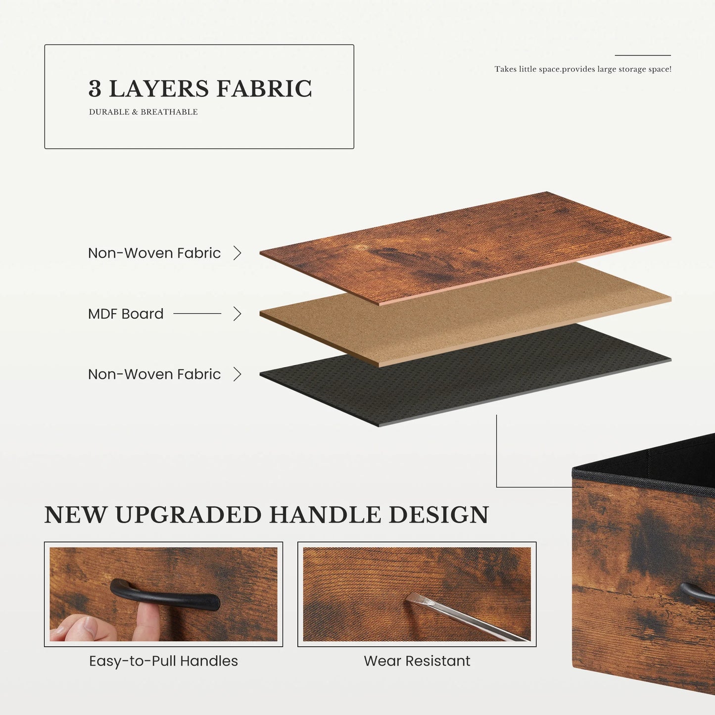 6 Drawers Fabric Cabinet Beside Nightstand Dresser Tables Storage Closet Chest Clothes Display Of Furniture
