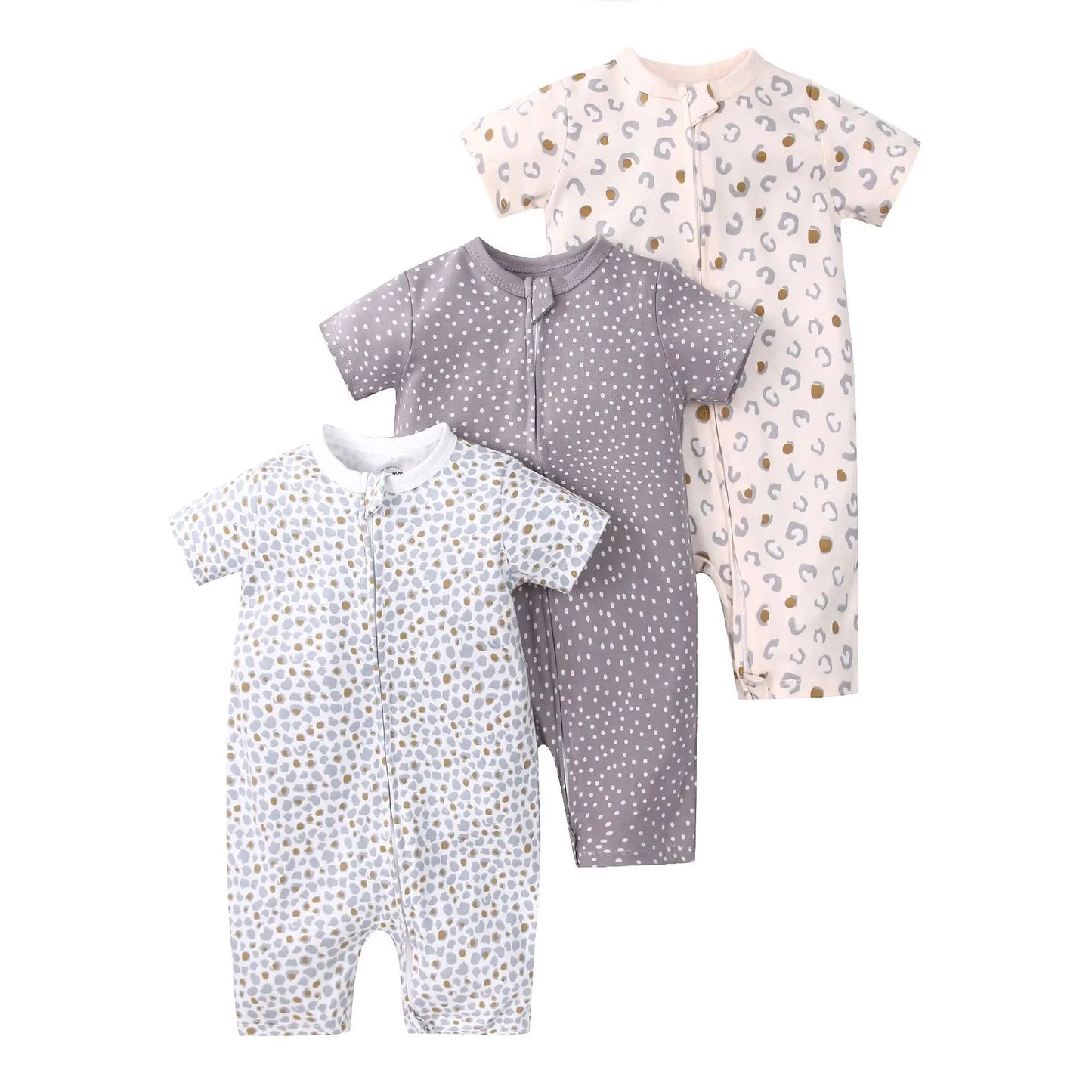 3PCS/Lot Summer Baby Rompers Baby Clothing 100% Cotton Newborn Baby Boy Clothes Infant Jumpsuits Short Sleeve Kids Clothes