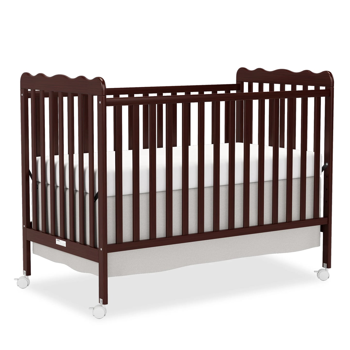 4-in-1 Convertible Wooden Baby Crib, Converts to Toddler Bed & Daybed, 3 Adjustable Mattress Heights, Non-Toxic Finish, Removable Wheels