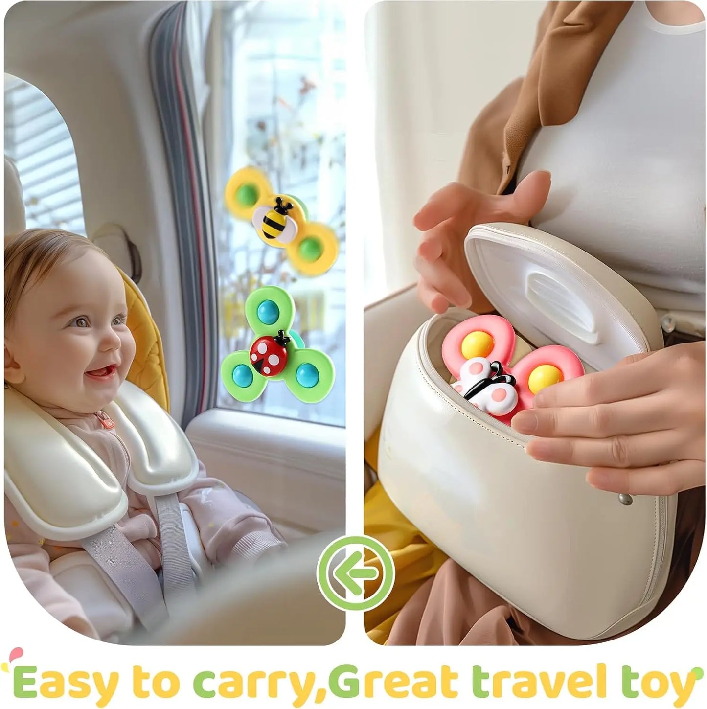 Suction Cup Spinner Toys for 1 Year Old Boy Girl, Spinning Top 12 18 Months, Baby Bath Toy for Kids Ages 1-3, Sensory Travel Toy for Infant Toddlers