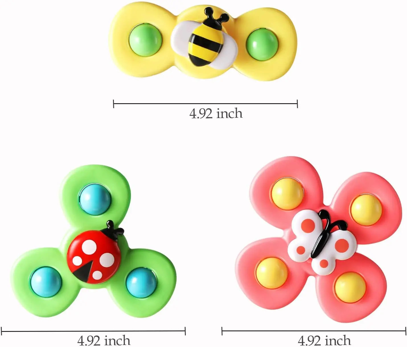 Suction Cup Spinner Toys for 1 Year Old Boy Girl, Spinning Top 12 18 Months, Baby Bath Toy for Kids Ages 1-3, Sensory Travel Toy for Infant Toddlers