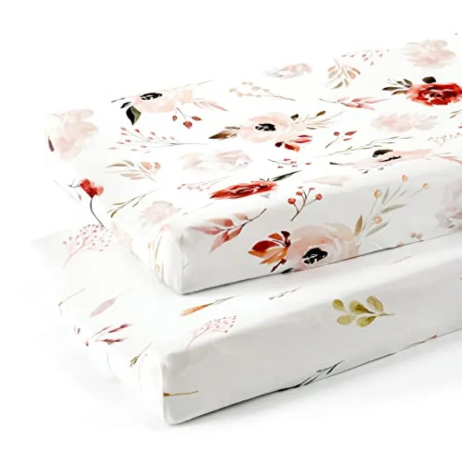 Stretch Ultra Soft Jersey Knit Changing Pad Cover Set 2 Pack, Change Table Pad Covers Fit 32"/34" x 16" Pads Safe and Snug, Uni