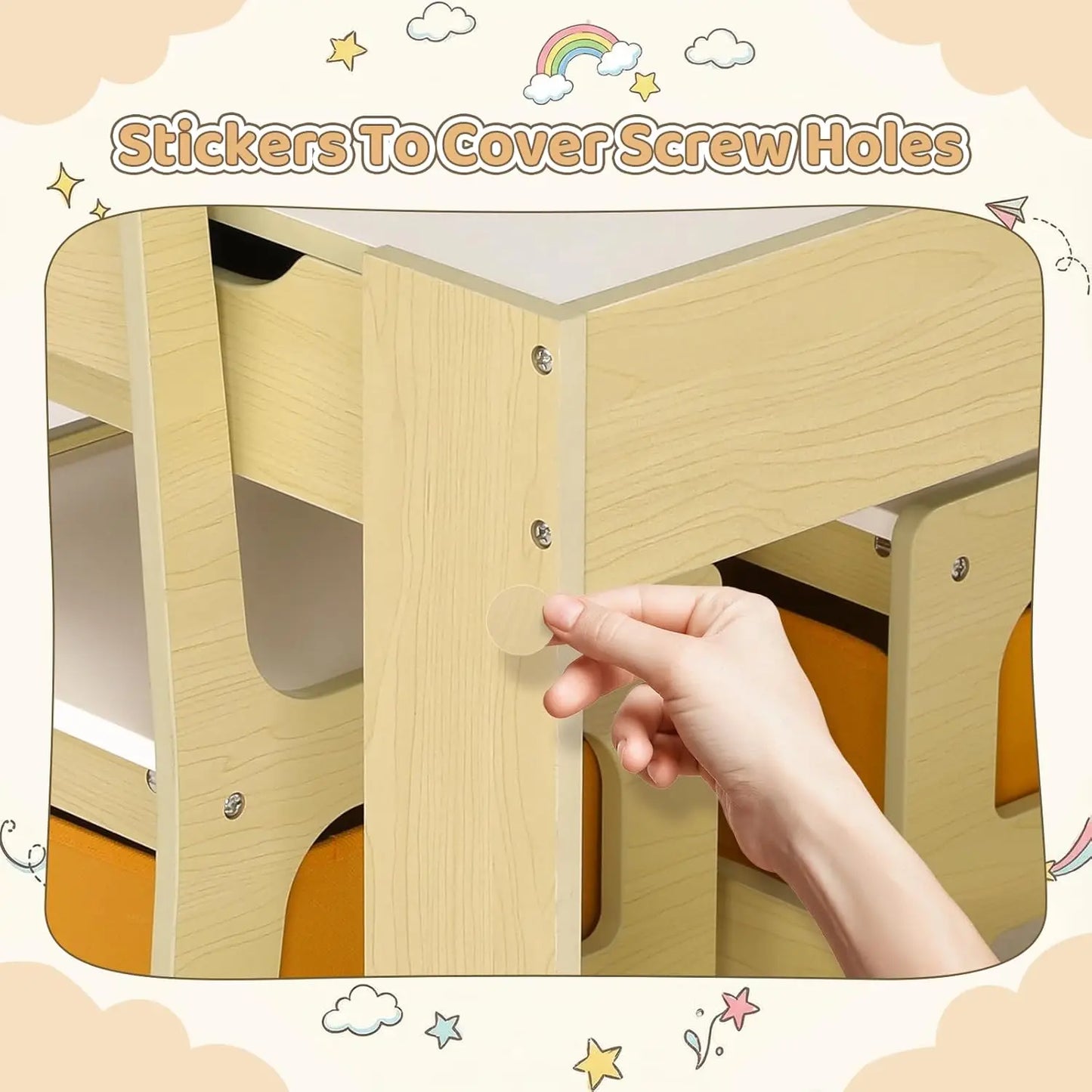Kids Table and Chair Set, 4 in 1 Wooden Children Activity Table w/Storage, Reversible Deskboard, Blackboard,, Customized