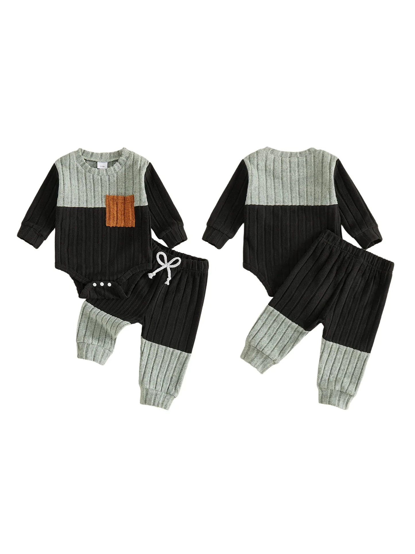 Sleeve Jumpsuit Boys Pants Set Contrast Fall Pants Boys Fall Color Long Sleeve High Quality Sleeve Jumpsuit  Boys