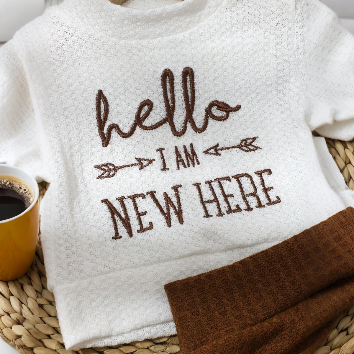 2PCS "Hello" Embroidery Newborn Photography Props Infant Romper Jumpsuit with Bow Hat Baby Coming Home Outfit Baby Photo Gift