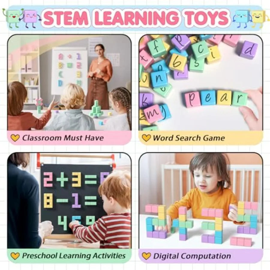 Magnetic Blocks Building Cubes for Toddlers, Classroom Must Haves Creative Learning Gifts, Preschool Montessori Sensory Autism