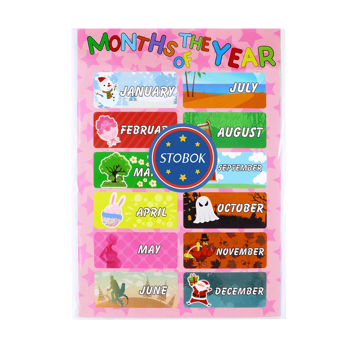 10PCS Educational Preschool Posters Charts for Preschoolers Toddlers Kids Kindergarten Classrooms Includes Alphabet Letters Colors Days of the Week Numbers 1-10 Numbers 1-100 Farm Animals Seasons Weathers Months Shapes