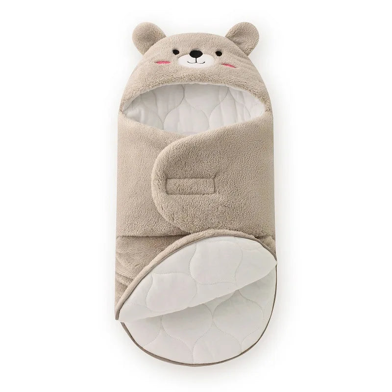 Newborn Baby Quilt Autumn Winter Style Cartoon Single Room Package Wrapped Quilt Cover Animal Pattern Pure Color Velvet Material