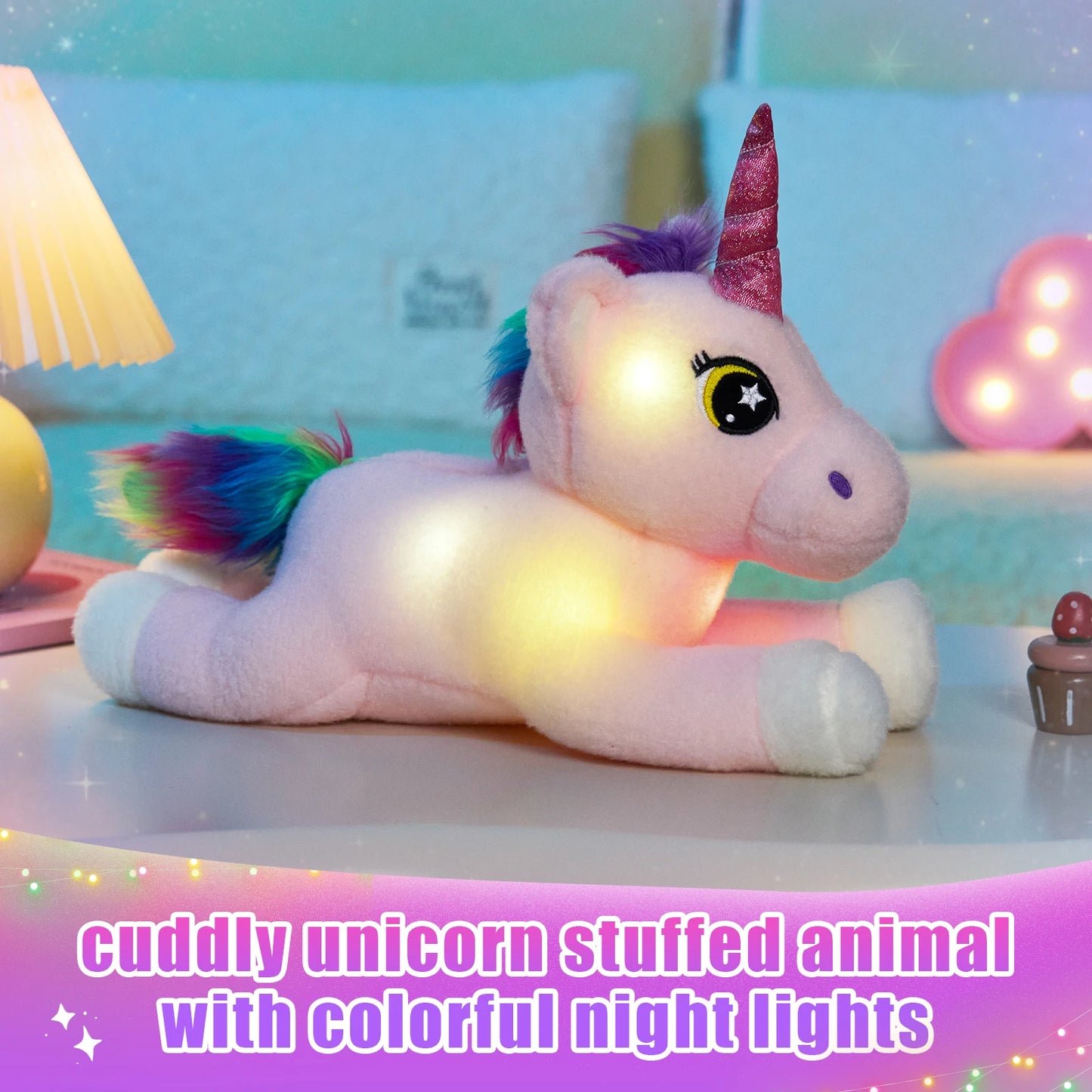Glowing Unicorn Plush Toy.