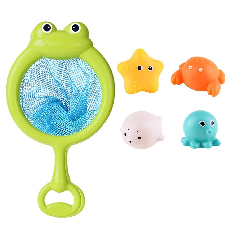 Baby Cute Animals Bath Toy LED Light Up Toys Swimming Water Soft Rubber Float Induction Luminous Duck for Kids Play Funny Gifts