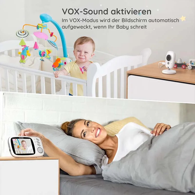 3.2 Inch Digital LCD Screen Wireless Baby Monitor with Camera,  Surveillance with  VOX, Night Vision,Temperature Monitor