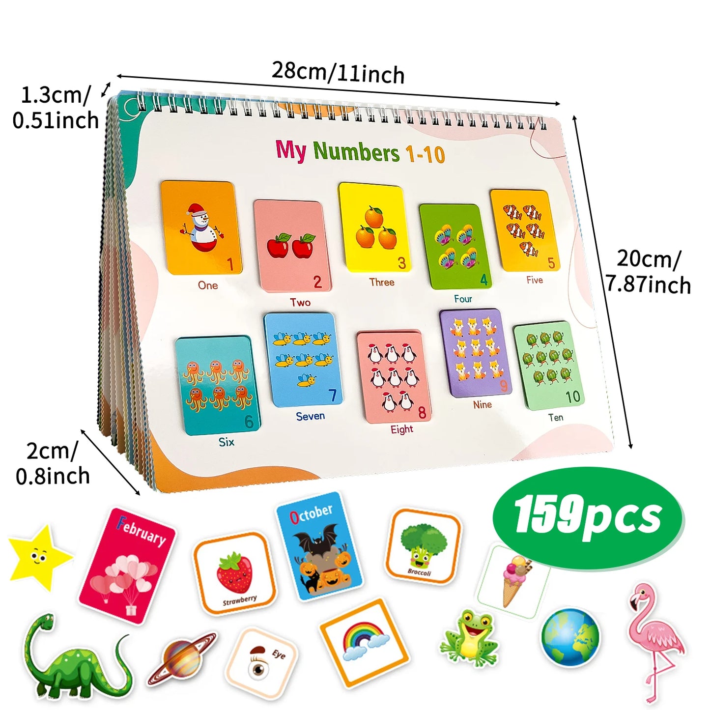 Busy Book for Toddlers 3-6, 30 Themed 4-in-1 Activity Binder (159 Pcs),Toys - Preschool Learning Gifts for Boys & Girls ＆Kids