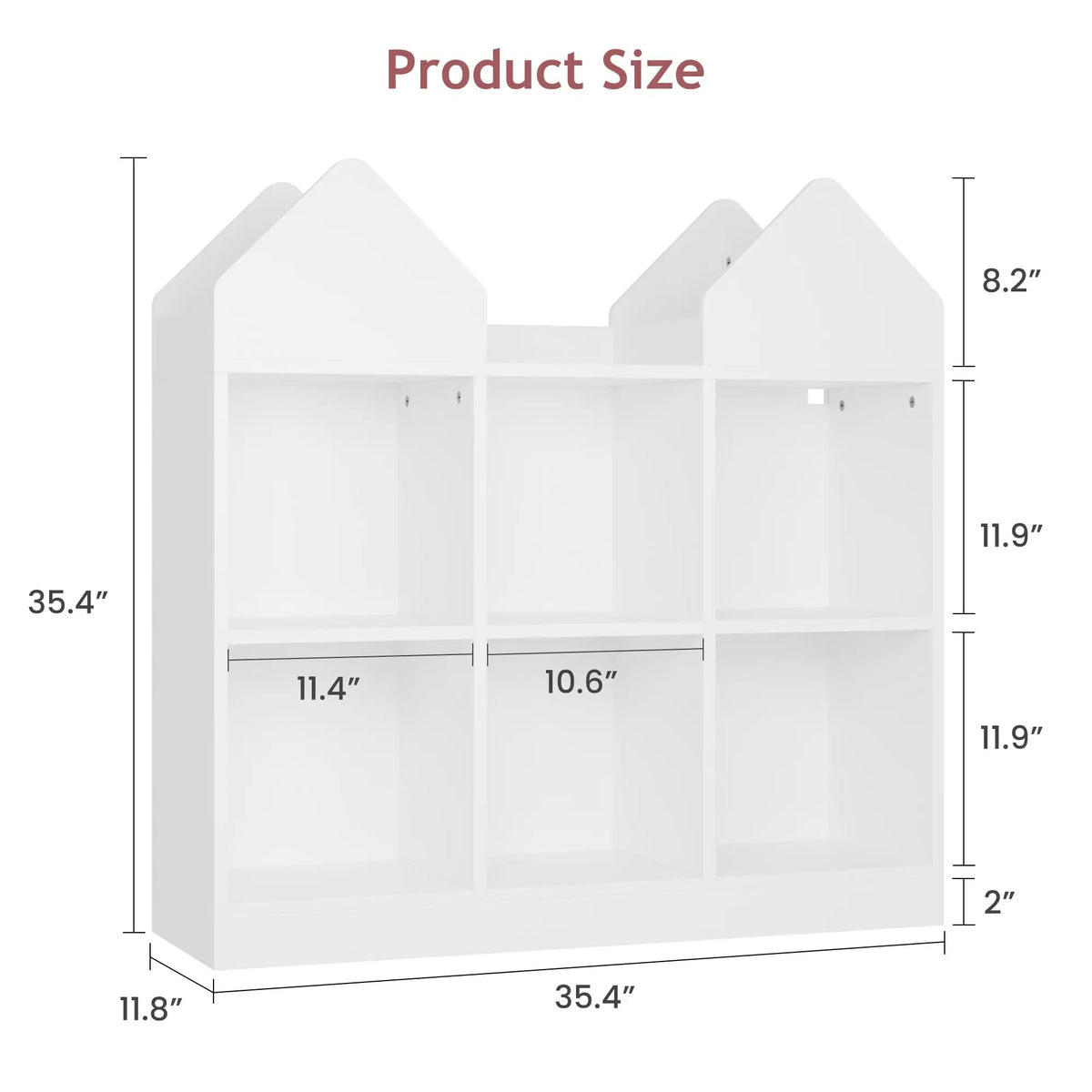 Kids Bookshelf And Toy Storage Organizer With 4 Book Racks 6 Open Cubbies Castle Design Toddler Bookshelf Toy Chest Toy Box For Playroom Nursery Daycare