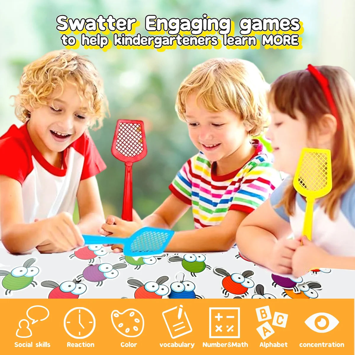 Interactive Alphabet Fly Swatter Card Game | English Phonics Fun | Teacher-Recommended Preschool Toy | Home Early Learning gift