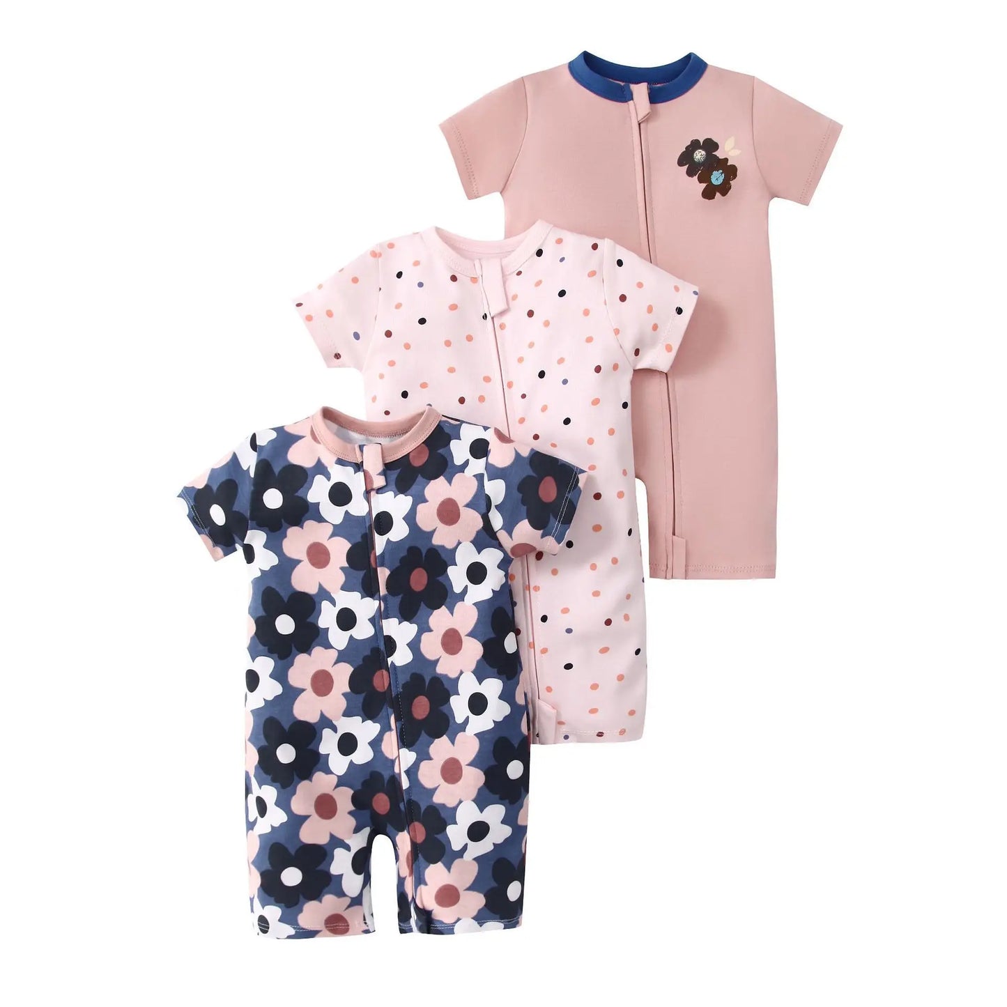 3PCS/Lot Summer Baby Rompers Baby Clothing 100% Cotton Newborn Baby Boy Clothes Infant Jumpsuits Short Sleeve Kids Clothes