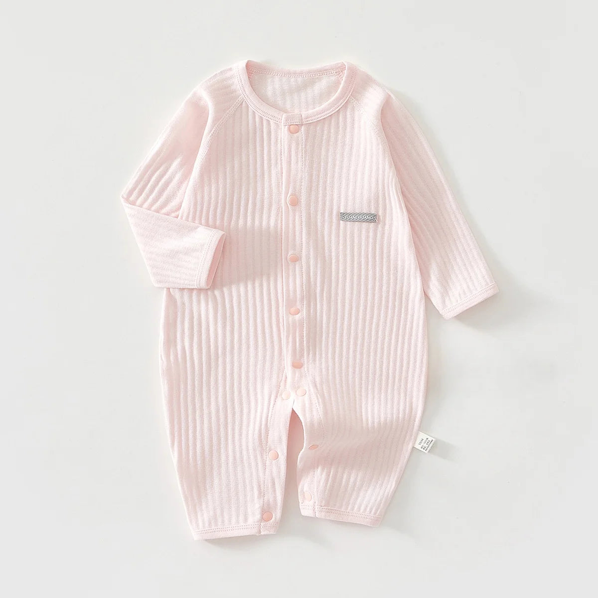 Newborn Baby Jumpsuit Summer Thin Long Sleeve Romper Solid Color One Pieces Infant Air Condition Clothes Daily Wear