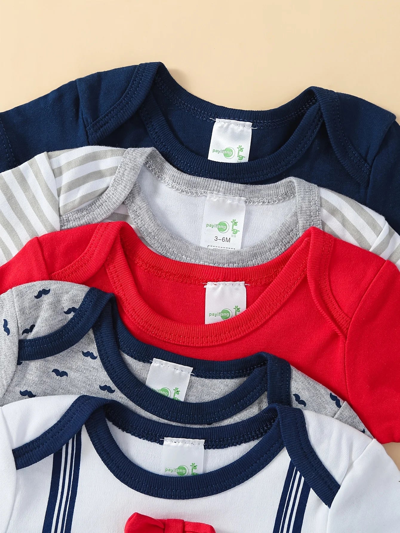 5pcs Baby Boys Short Sleeve Triangle Bodysuits, Cotton Gentleman Rompers with Bow Tie, Spring & Summer Outdoor Wear, Essential Newborn Hospital Clothes, Perfect for Outdoor