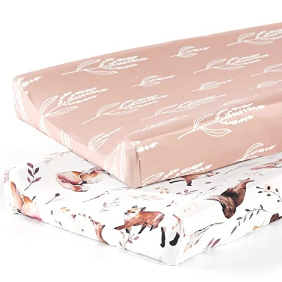 Stretch Ultra Soft Jersey Knit Changing Pad Cover Set 2 Pack, Change Table Pad Covers Fit 32"/34" x 16" Pads Safe and Snug, Uni