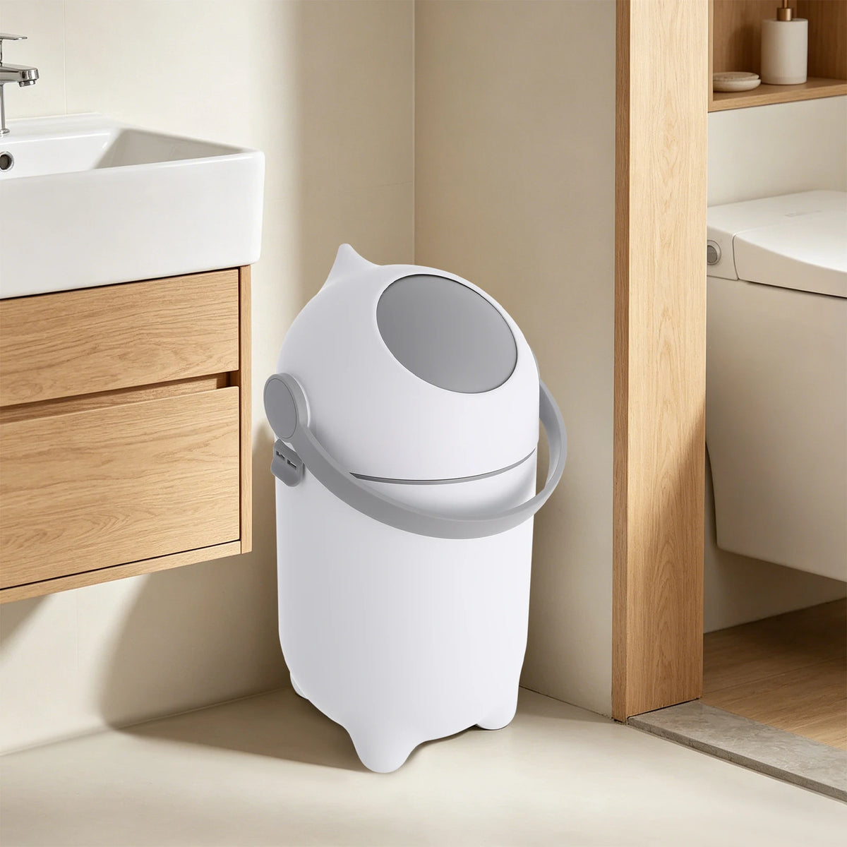 Diaper Pail with Airtight Lid, 3.96 Gal Nursery Trash Can, Odor Lock PP Diaper Bin for Baby, Holds 16 Diapers