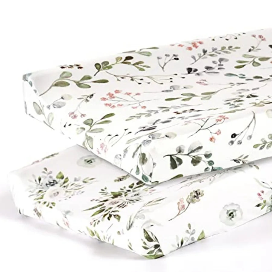 Stretch Ultra Soft Jersey Knit Changing Pad Cover Set 2 Pack, Change Table Pad Covers Fit 32"/34" x 16" Pads Safe and Snug, Uni