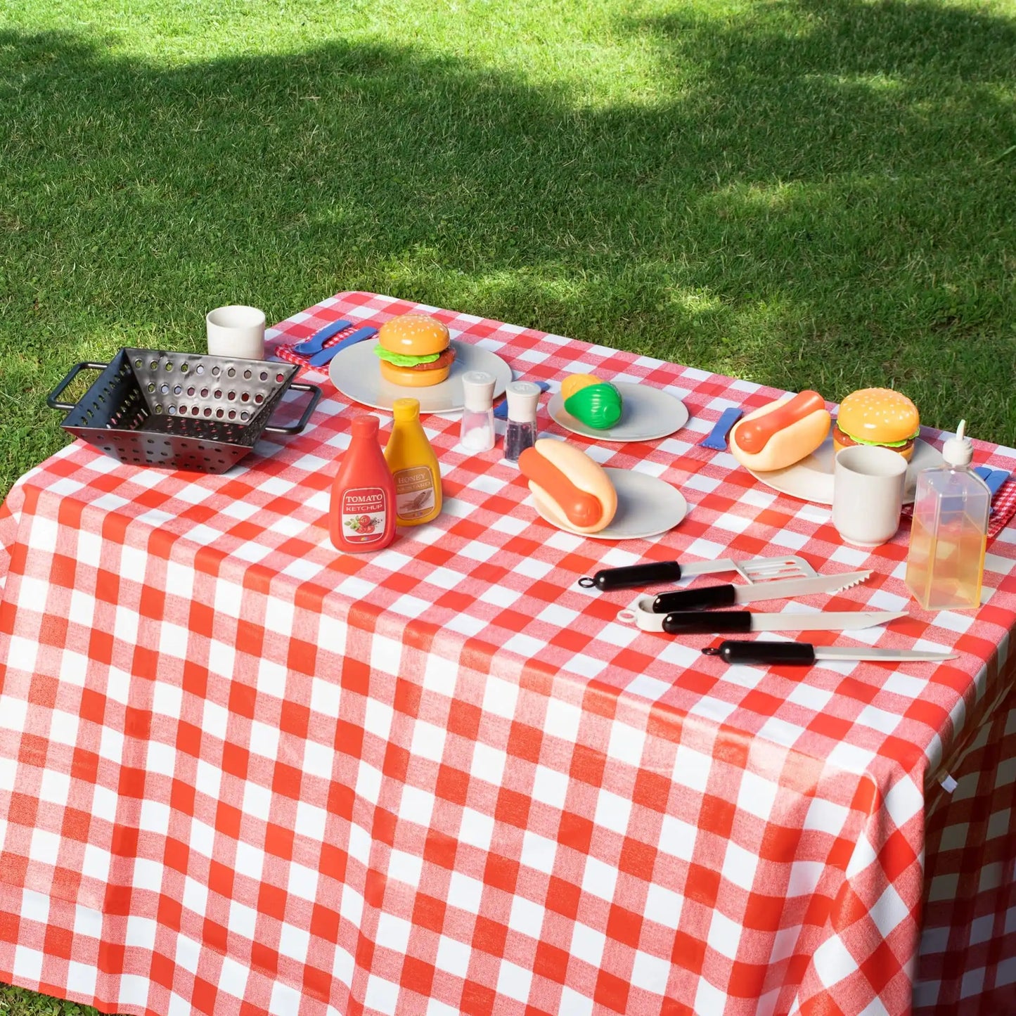 27 Pcs Kids Kitchen Toy Playset BBQ Grill Pretend Play Food Sets, Gift for Toddlers 2 3 4 Years Old Girls Boys