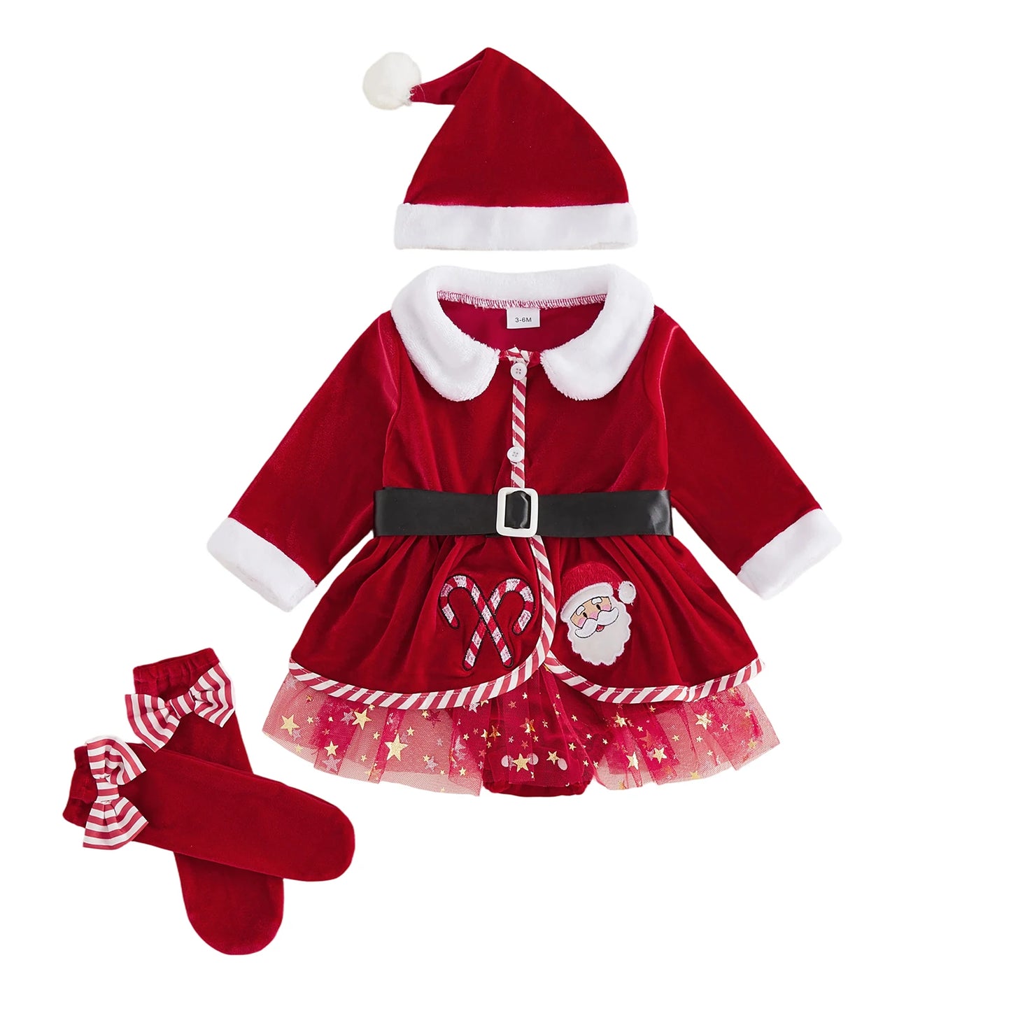 Christmas Outfit Fashion Dress Belt Girl-Christmas Outfit Fashion Outfit Hat Girl Belt Christmas Outfit Fashion Dress Belt