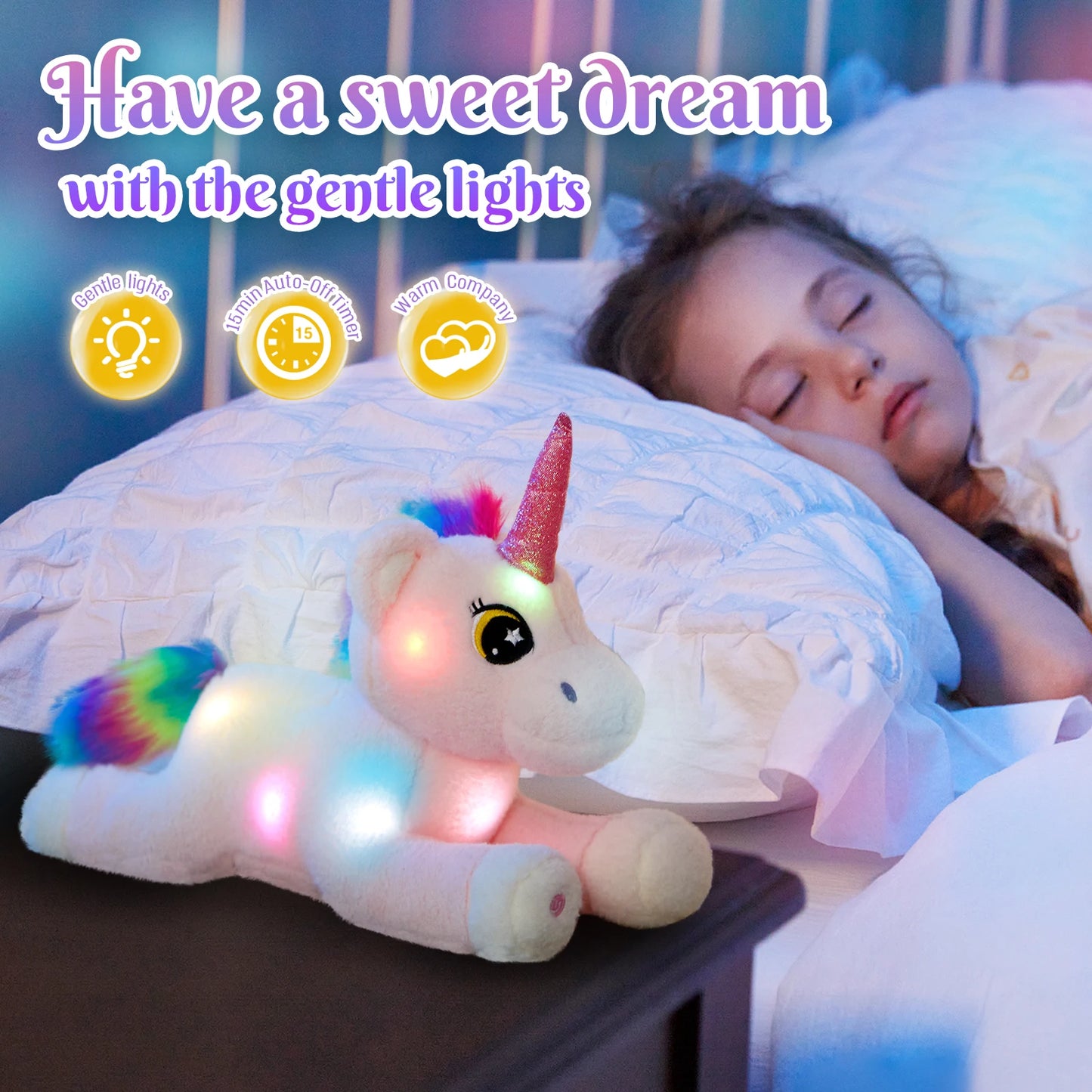 Glowing Unicorn Plush Toy.