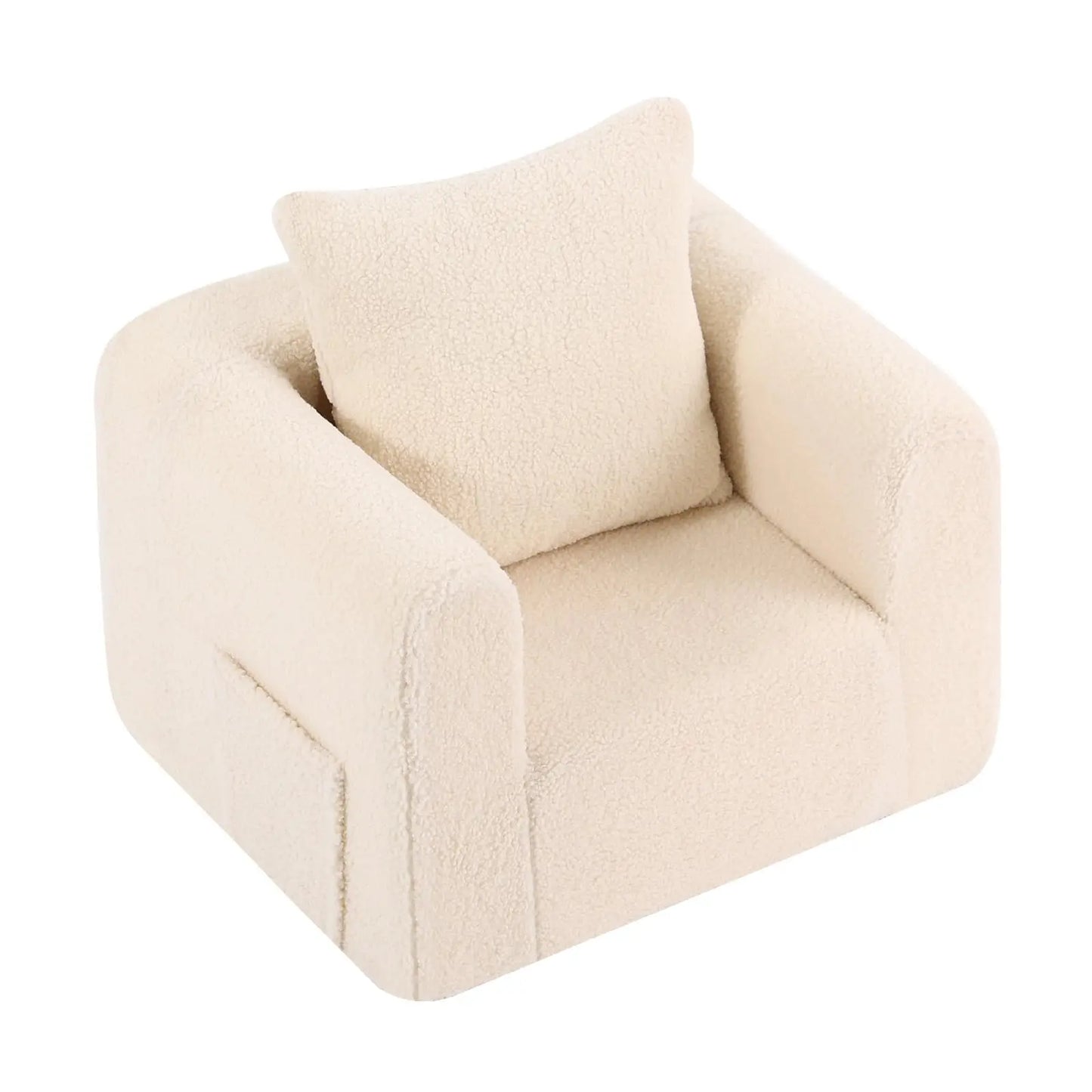 Kids Sofa With Pillow, Cozy Toddler Chair Soft Foam Seat For Reading, Children's Couch With Armrest Lightweight Comfy Kid