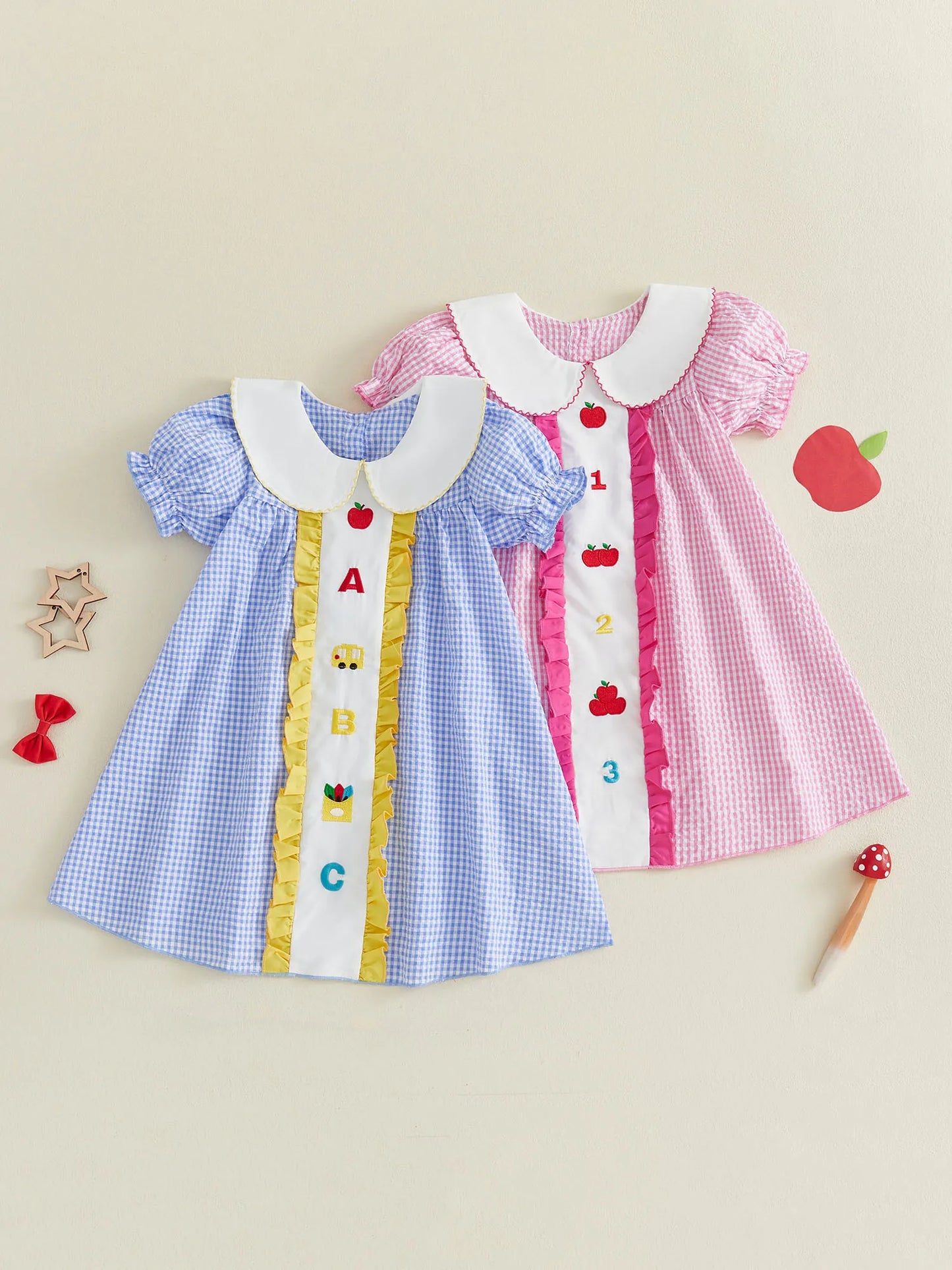 Doll Collar Short Girl Back To To School Summer Back-To Dress Doll Collar Girl Back Back New Girl Back To