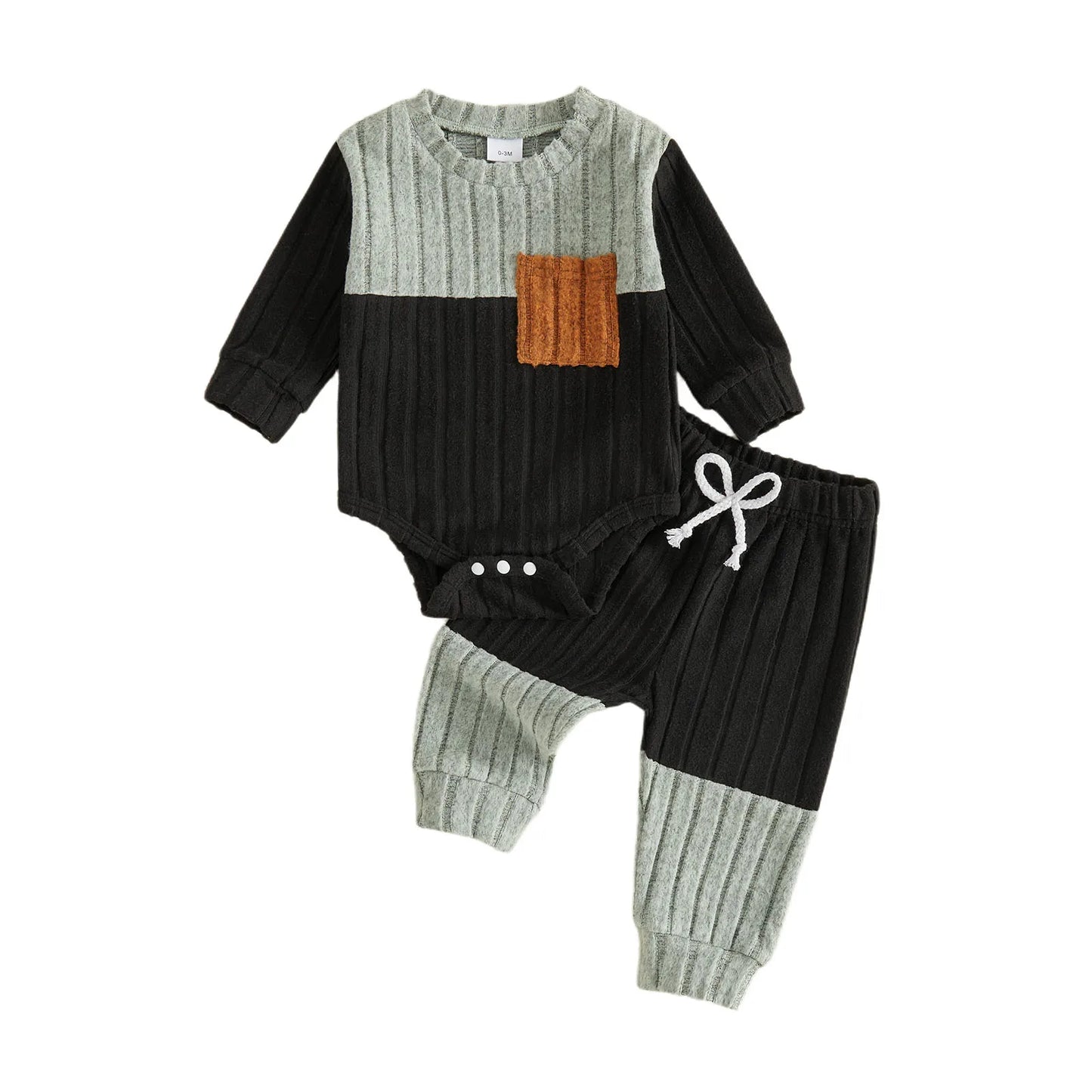Sleeve Jumpsuit Boys Pants Set Contrast Fall Pants Boys Fall Color Long Sleeve High Quality Sleeve Jumpsuit  Boys