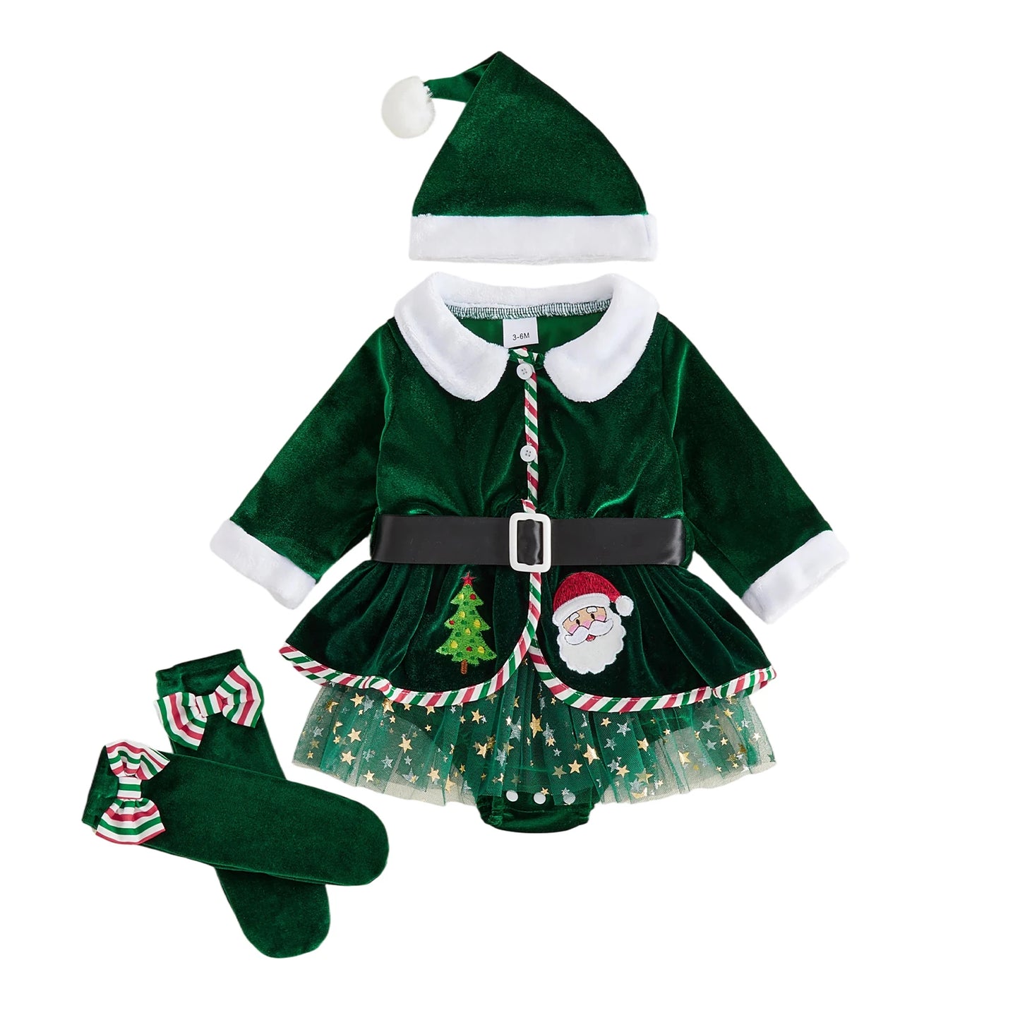 Christmas Outfit Fashion Dress Belt Girl-Christmas Outfit Fashion Outfit Hat Girl Belt Christmas Outfit Fashion Dress Belt