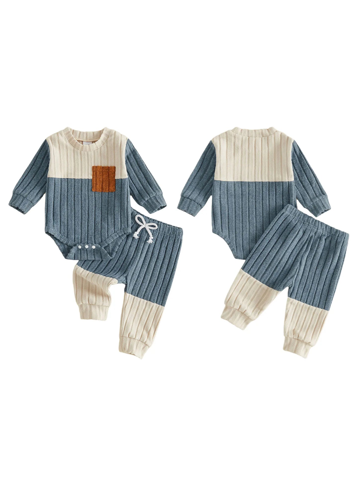 Sleeve Jumpsuit Boys Pants Set Contrast Fall Pants Boys Fall Color Long Sleeve High Quality Sleeve Jumpsuit  Boys