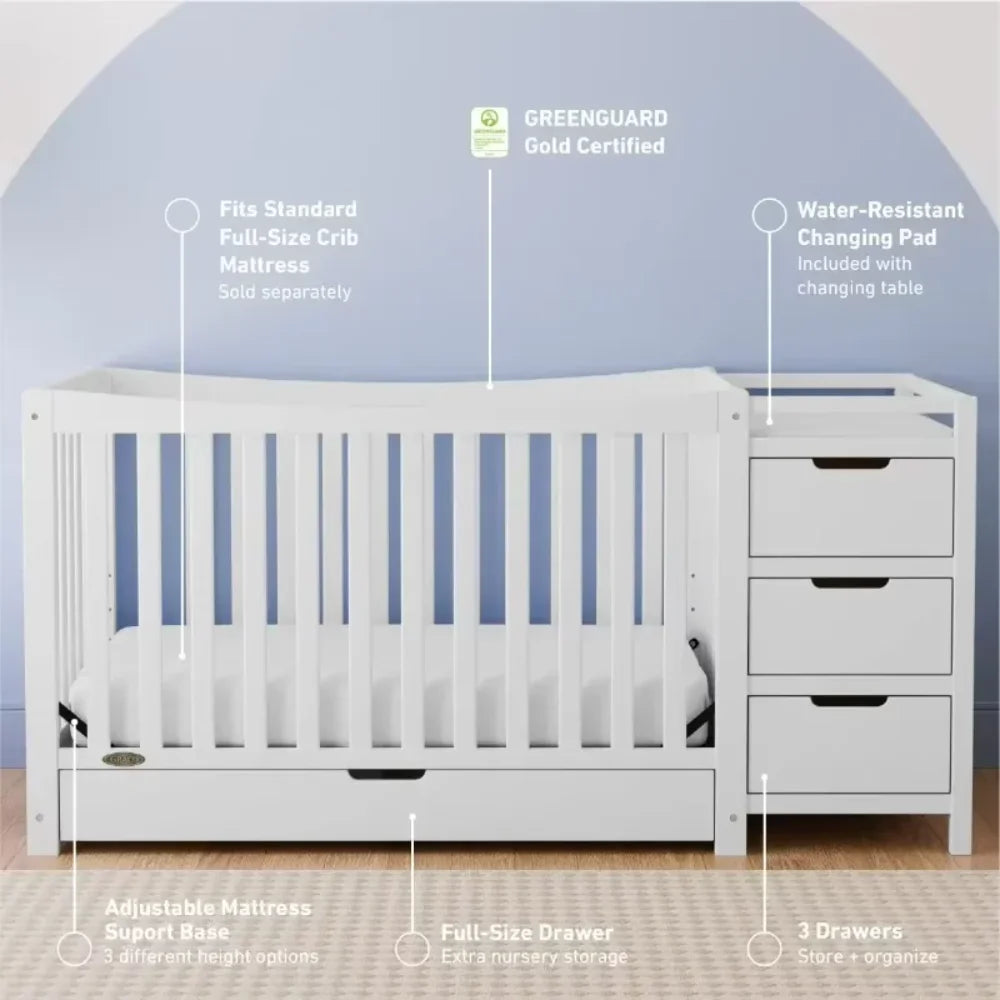 Baby Products Crib And Changing-TableChristmas.GracoRemi 4-In-1 Convertible Crib & Changer With Drawer (White)
