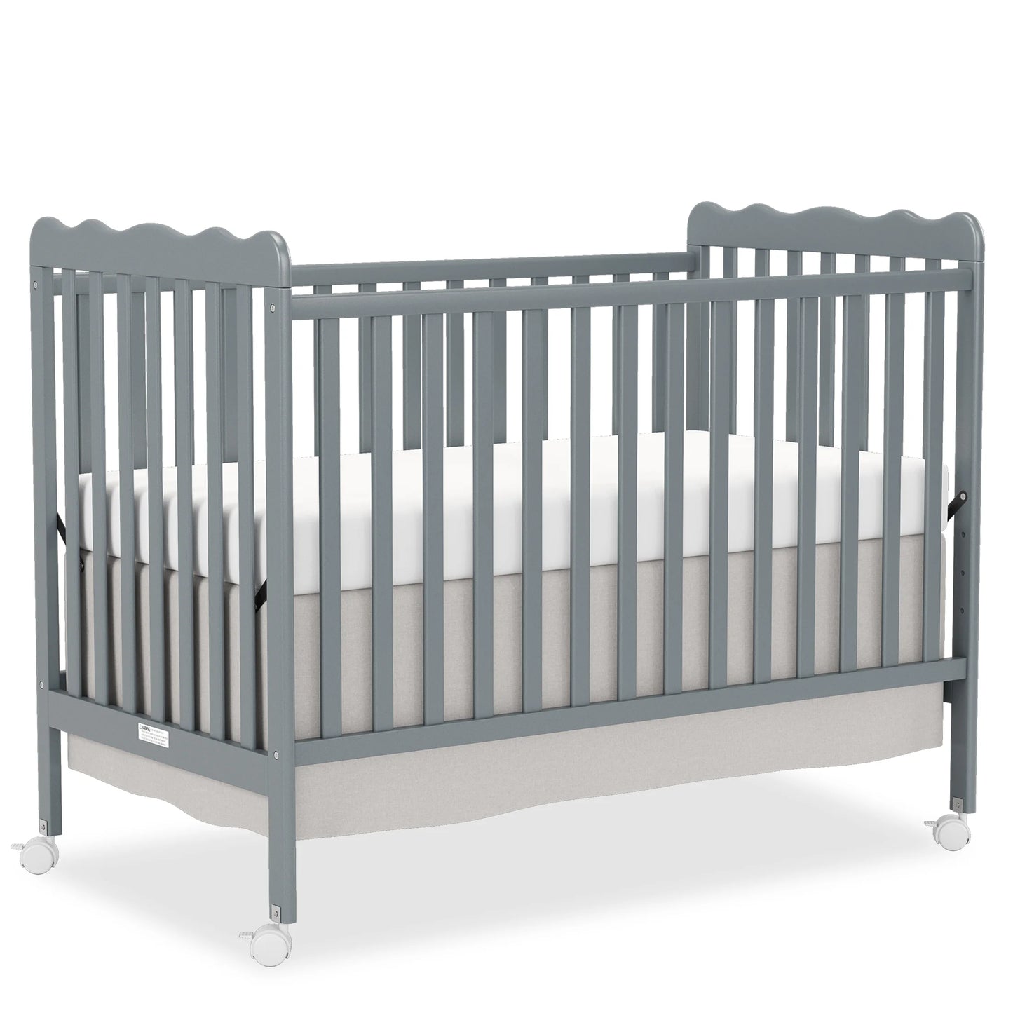 4-in-1 Convertible Wooden Baby Crib, Converts to Toddler Bed & Daybed, 3 Adjustable Mattress Heights, Non-Toxic Finish, Removable Wheels
