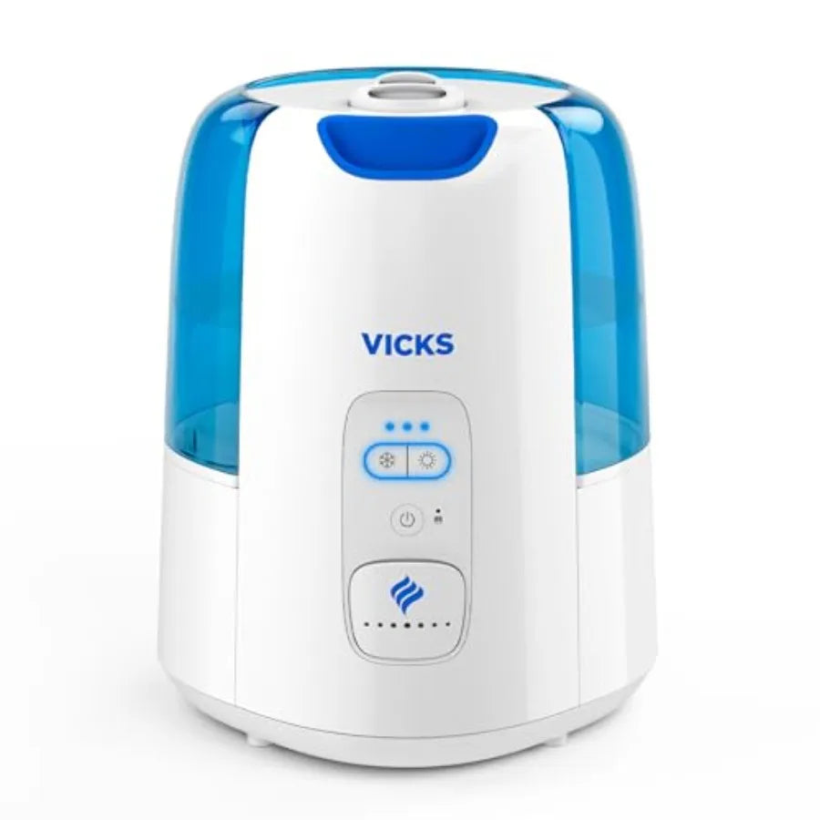 Dual Comfort Cool + Warm Mist Humidifier for Bedrooms With Fusion Technology, Compatible with VapoPads and VapoSteam, White