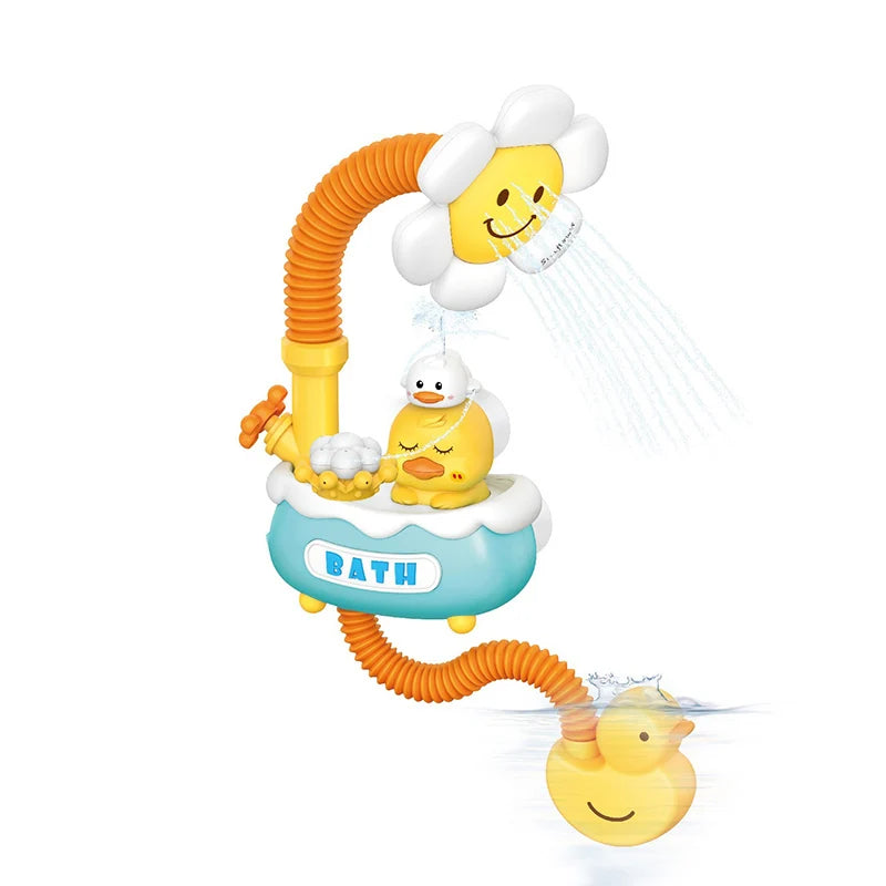 Baby bath toy Bath Shower for Toddler Children's electric splashing baby Sunflower Yellow Duck shower boy girl spray gift