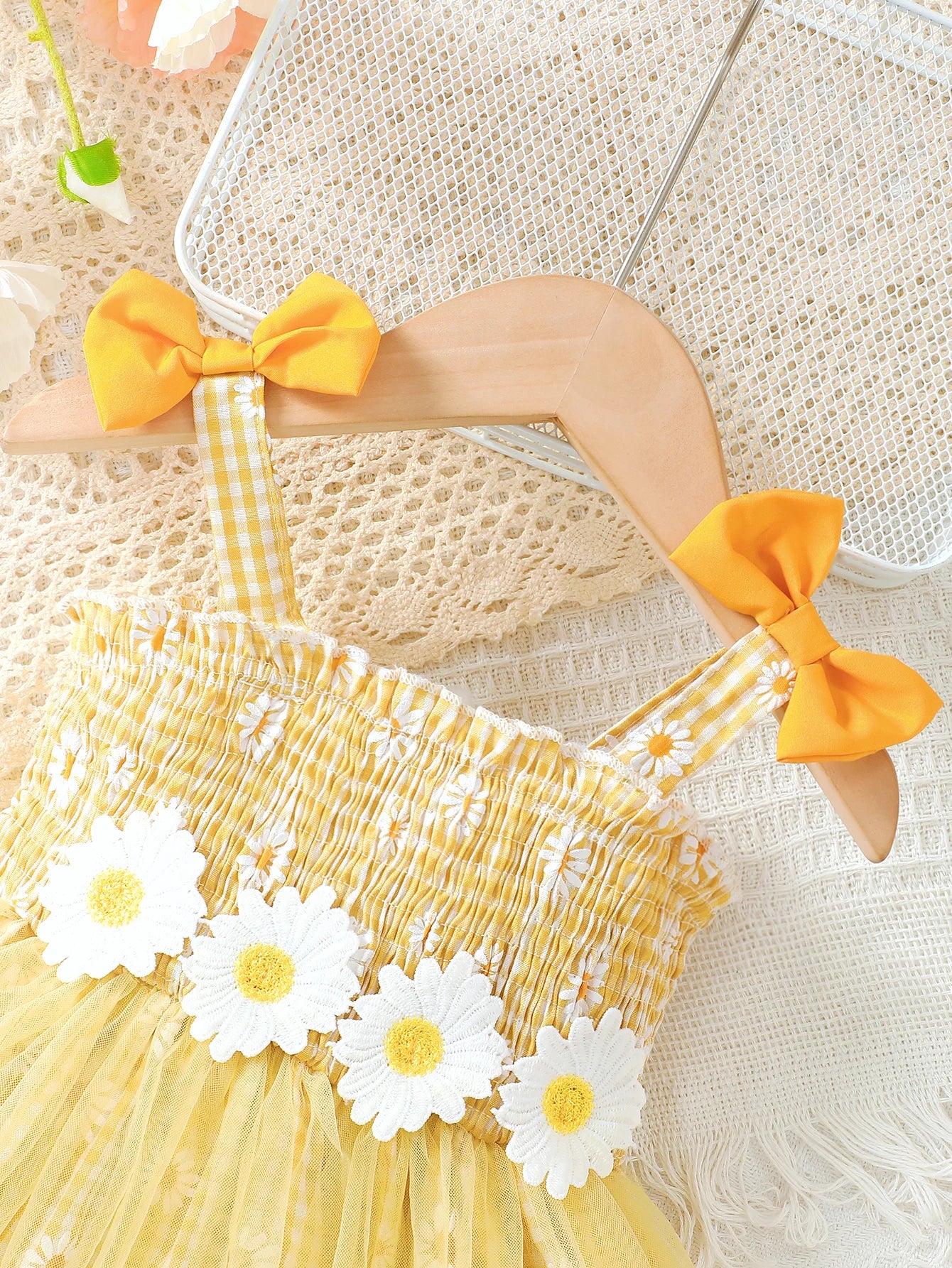 Baby girl Summer Dress Daisy Plaid Chiffon Sweet style Dress+Hat 2Pcs  for Cute Baby Girls aged 0-3 Years Vacation Casual Dress