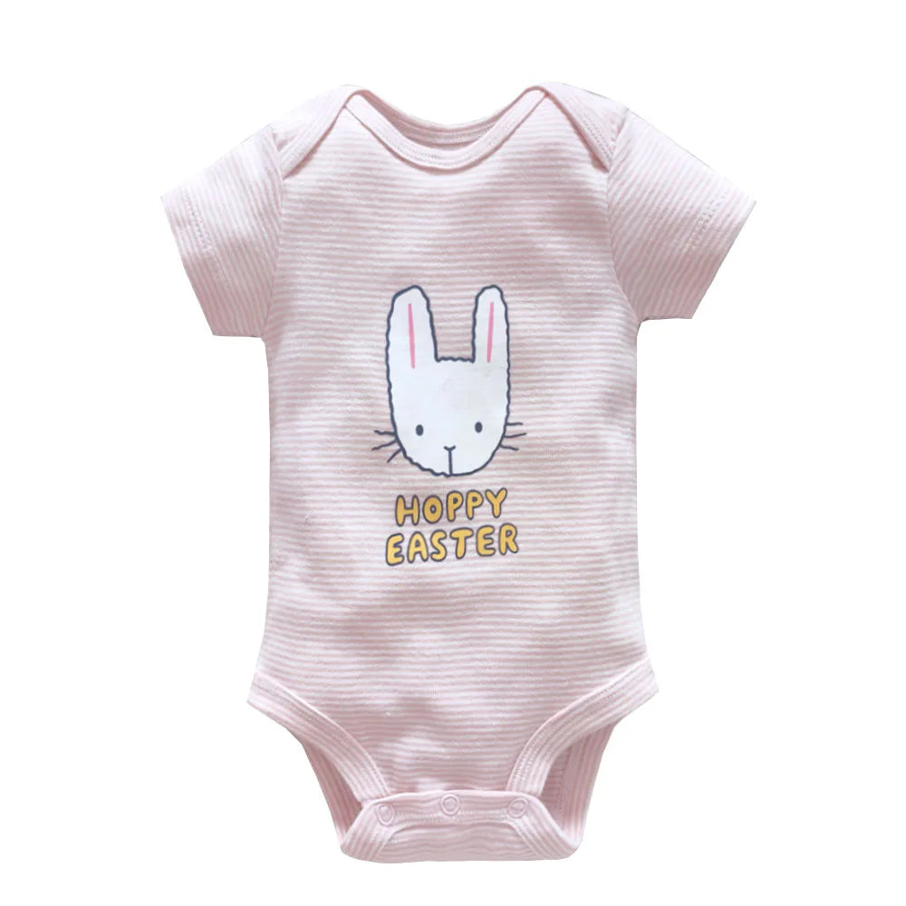 5PCS/Lot Baby Girls Bodysuits Cartoon Baby Girls Clothes 100% Cotton Summer Short Sleeve 3-24 Month Newborn Roupas de bebe