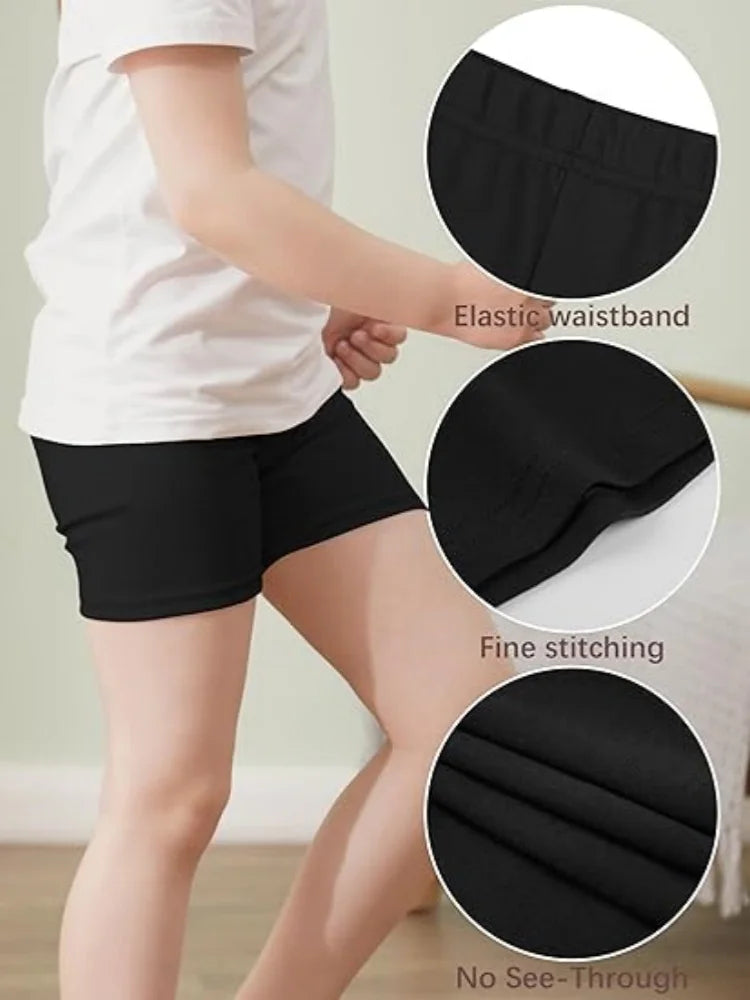 8pcs Summer Candy Color Underpants Girls Safety Shorts Cotton Leggings Girls' Beach Shorts Are Suitable For Children Ages 2-13