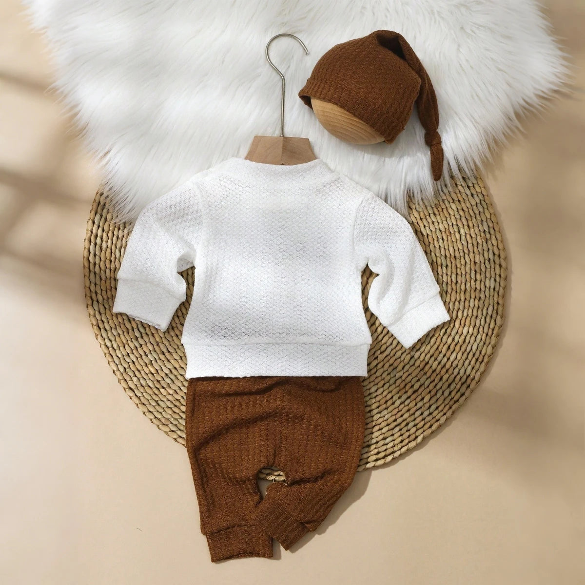 2PCS "Hello" Embroidery Newborn Photography Props Infant Romper Jumpsuit with Bow Hat Baby Coming Home Outfit Baby Photo Gift