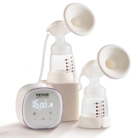 SucceBuy Breast Pump Portable 2800mAH Rechargeable Double Electric Breast Pumps Anti-Backflow Breastfeeding Pump w/ LED Display