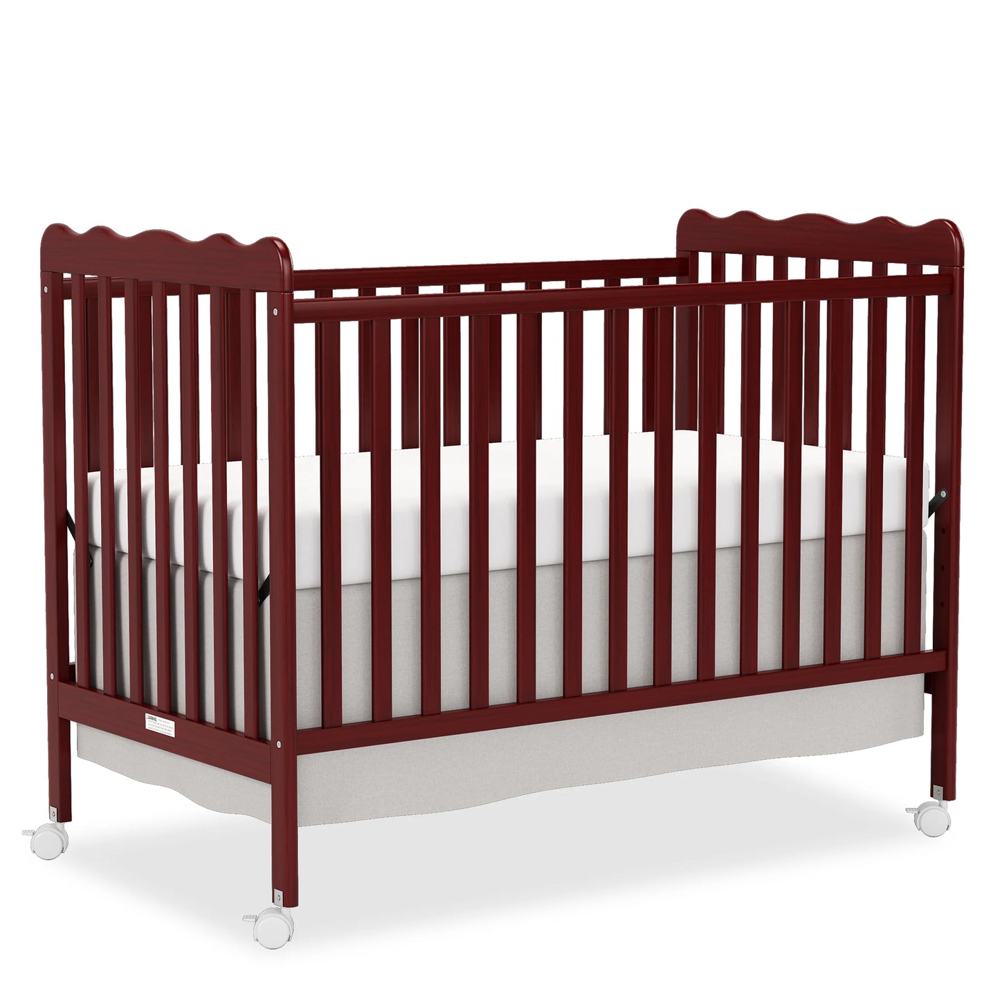 4-in-1 Convertible Wooden Baby Crib, Converts to Toddler Bed & Daybed, 3 Adjustable Mattress Heights, Non-Toxic Finish, Removable Wheels
