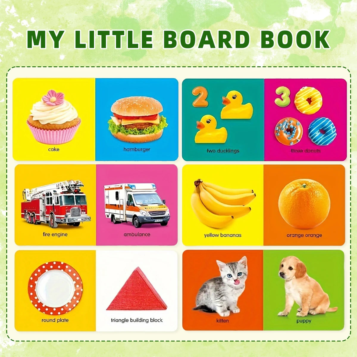 Set of 6 Educational Board Books — Vivid Colors, Interactive Sensory Toys, Educational & Early Learning Gift