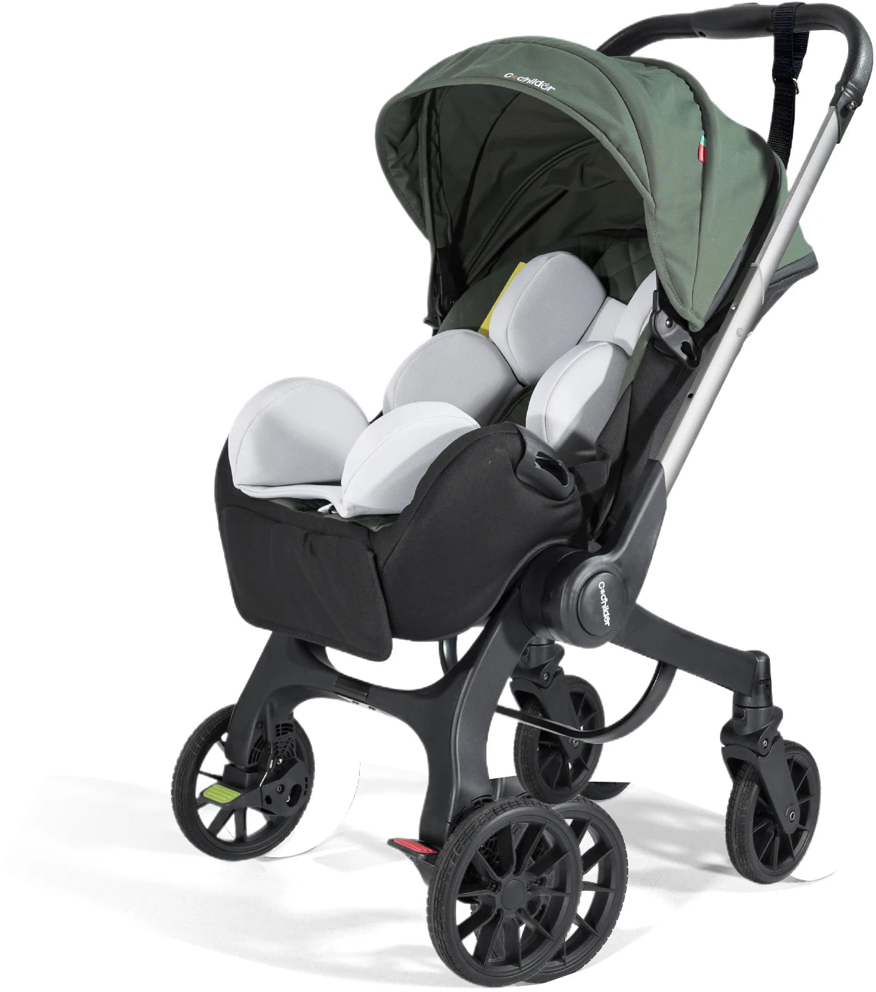 Stroller with 4 heels - metal frame and comfortable fabric, Foldable and easy to transport.