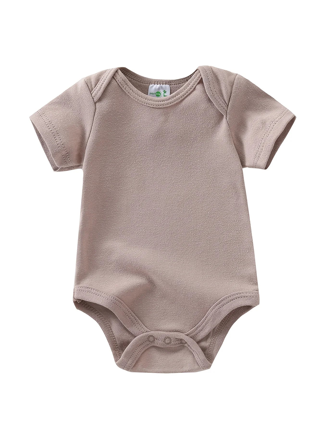 5pcs Newborn Baby Boy Short Sleeve Bodysuits, Cotton Cute Dinosaur Cartoon Rompers, Infant 1pc Jumpsuits, Round Neck Summer Outfits, Hospital Bag Essentials (Boys), Perfect for Outdoor